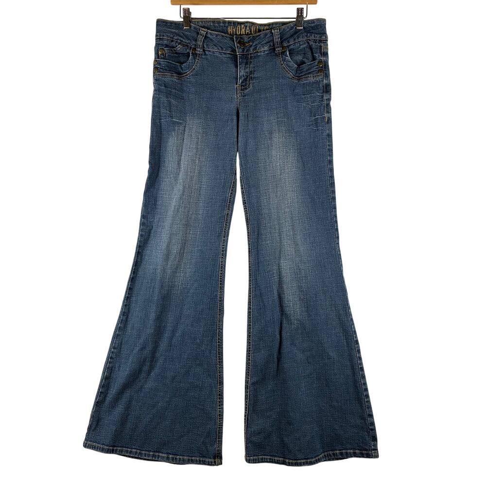 Hydraulic Y2K Low Rise Ultra Flare Jeans Size 9/10/32” Cotton 3% Spandex Stretch